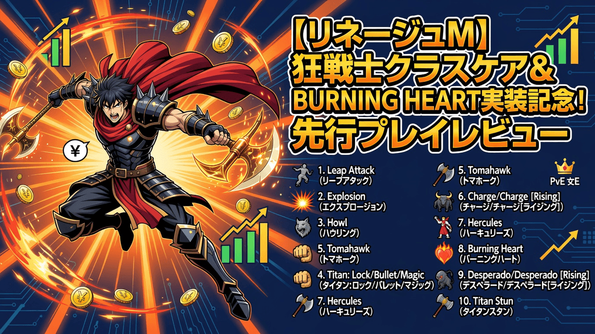 【リネージュM】狂戦士クラスケア＆BURNING HEART実装記念！先行プレイレビュー