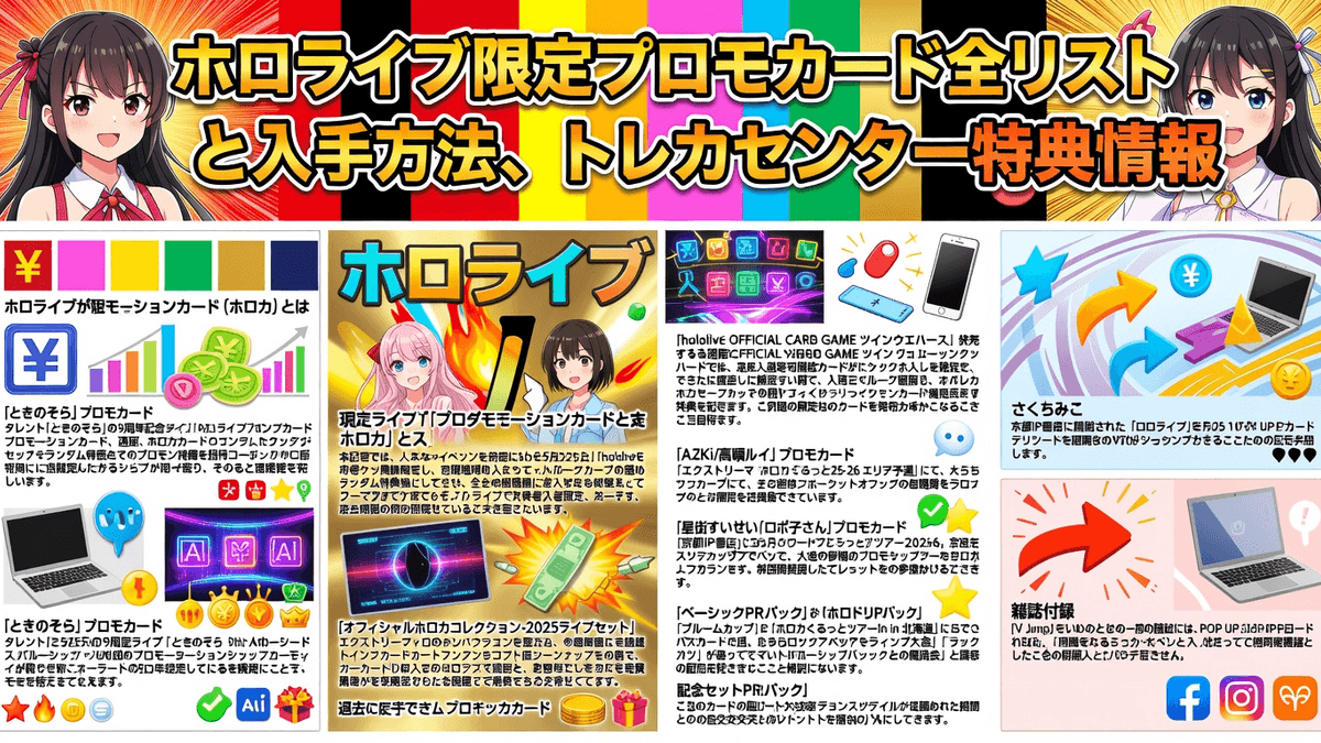 ホロライブ限定プロモカード全リストと入手方法、トレカセンター特典情報