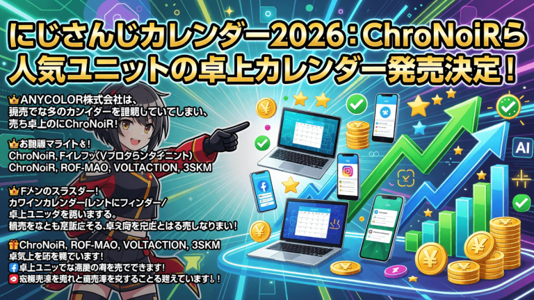 にじさんじカレンダー2026：ChroNoiRら人気ユニットの卓上カレンダー発売決定！