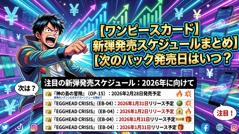 【ワンピースカード】新弾発売スケジュールまとめ｜次のパック発売日はいつ？