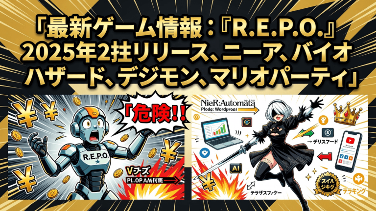 最新ゲーム情報：『R.E.P.O.』2025年2月リリース、ニーア、バイオハザード、デジモン、マリオパーティ