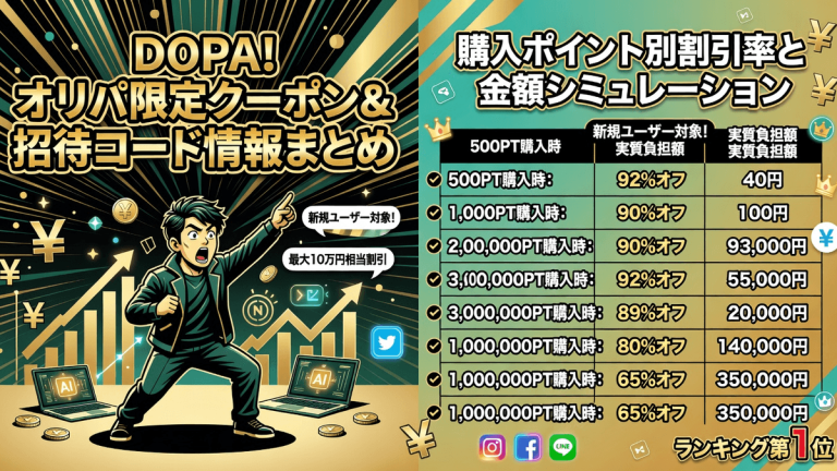 DOPA!オリパ限定クーポン＆招待コード情報まとめ
