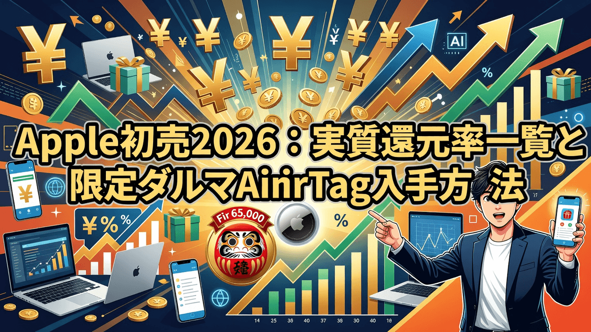 Apple初売り2026：実質還元率一覧と限定ダルマAirTag入手方法