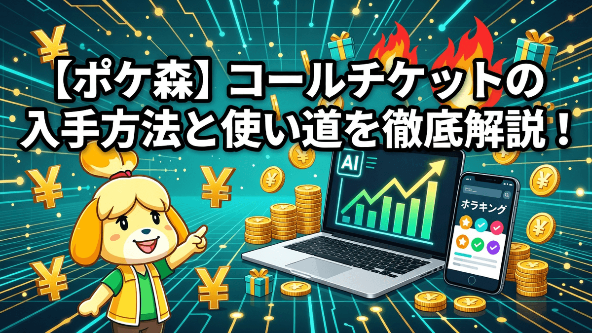 【ポケ森】コールチケットの入手方法と使い道を徹底解説！