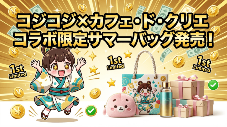 コジコジ×カフェ・ド・クリエ コラボ限定サマーバッグ発売！