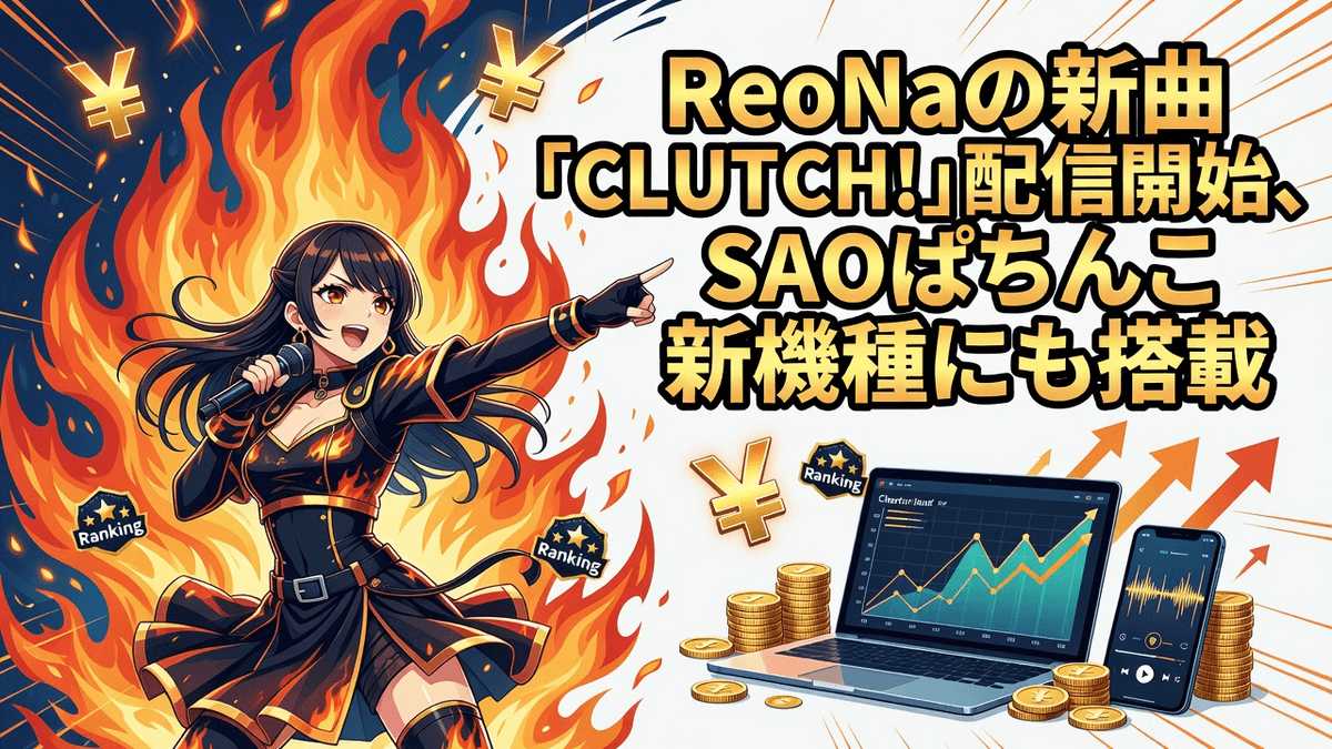 ReoNaの新曲「CLUTCH!」配信開始、SAOぱちんこ新機種にも搭載