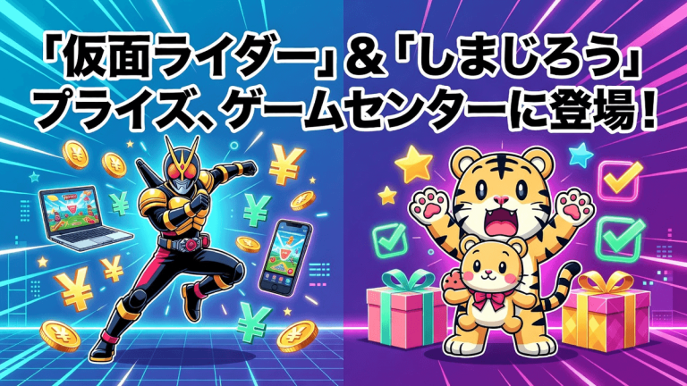 「仮面ライダー」＆「しまじろう」プライズ、ゲームセンターに登場！