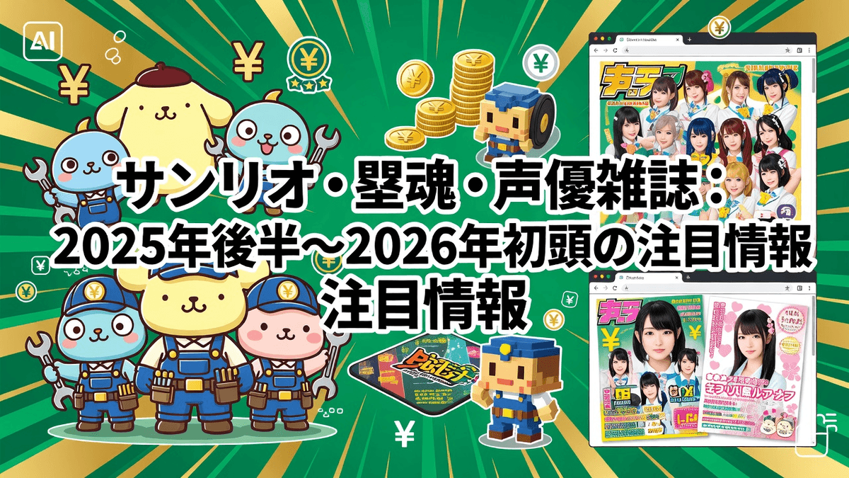 サンリオ・塊魂・声優雑誌：2025年後半～2026年初頭の注目情報
