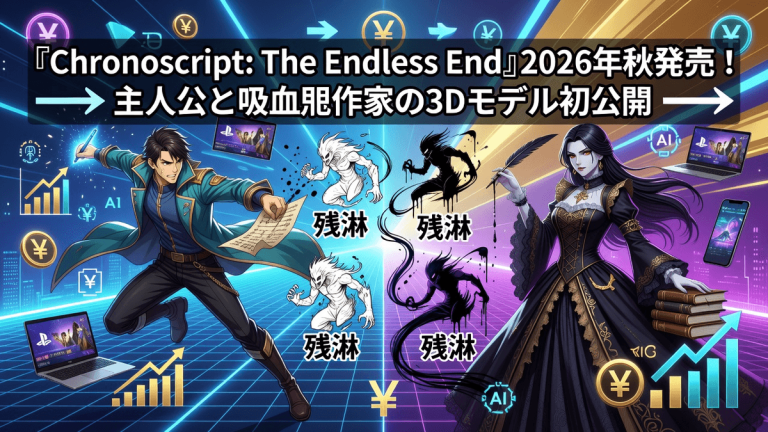 『Chronoscript: The Endless End』2026年秋発売！主人公と吸血鬼作家の3Dモデル初公開