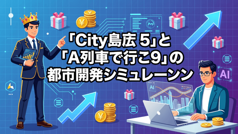 「City Island 5」と「A列車で行こう9」の都市開発シミュレーション