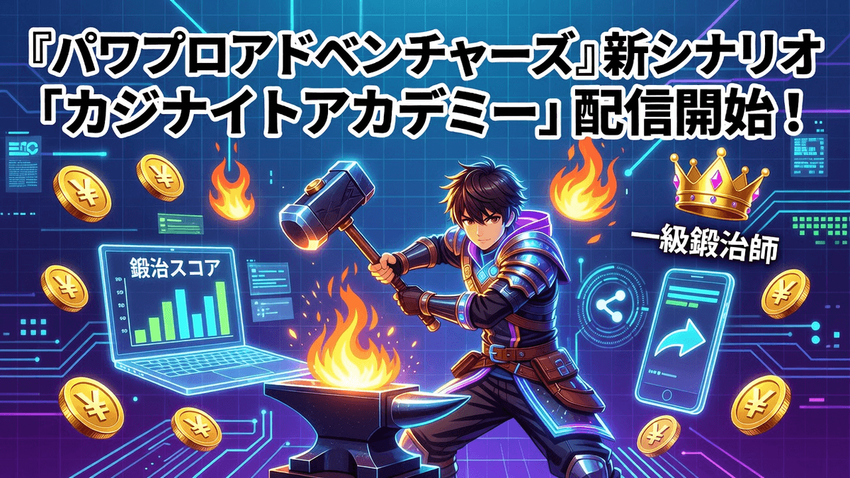 『パワプロアドベンチャーズ』新シナリオ「カジナイトアカデミー」配信開始！