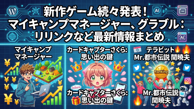 新作ゲーム続々発表！マイキャンプマネージャー、グラブル：リリンクなど最新情報まとめ