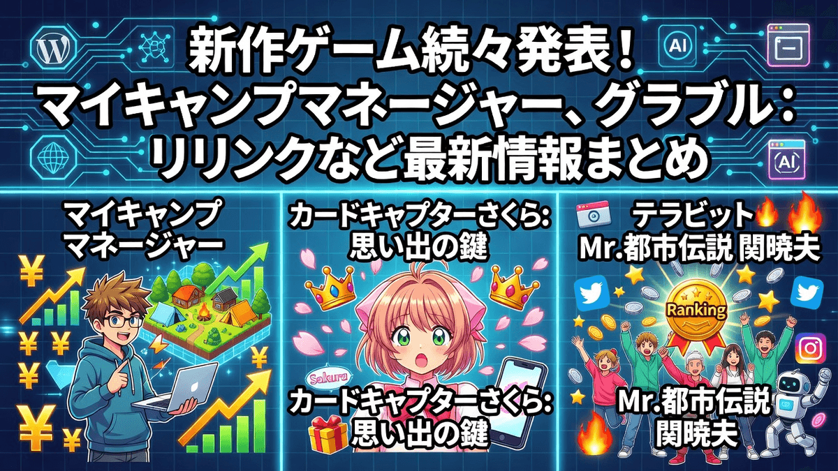 新作ゲーム続々発表！マイキャンプマネージャー、グラブル：リリンクなど最新情報まとめ
