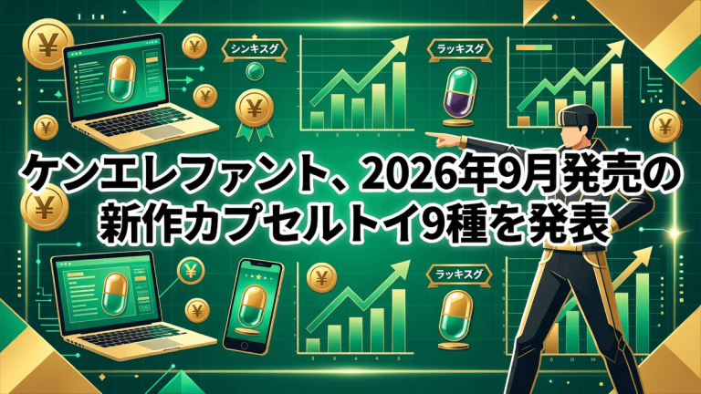 ケンエレファント、2026年9月発売の新作カプセルトイ9種を発表