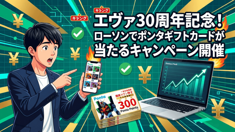 エヴァ30周年記念！ローソンでポンタギフトカードが当たるキャンペーン開催