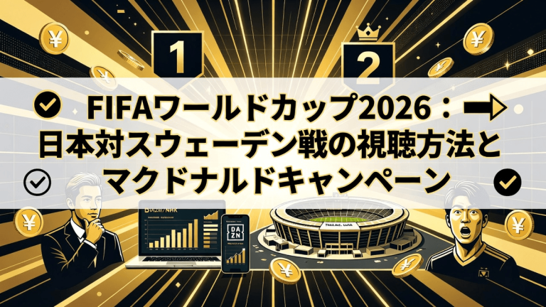 FIFAワールドカップ2026：日本対スウェーデン戦の視聴方法とマクドナルドキャンペーン