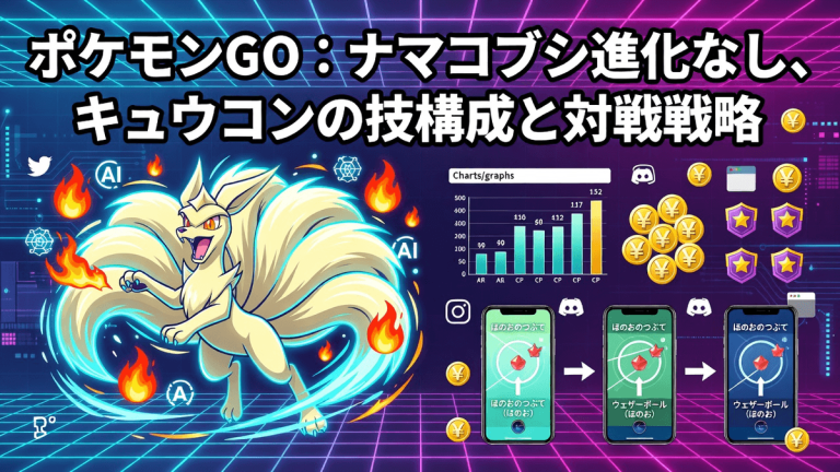 ポケモンGO：ナマコブシ進化なし、キュウコンの技構成と対戦戦略