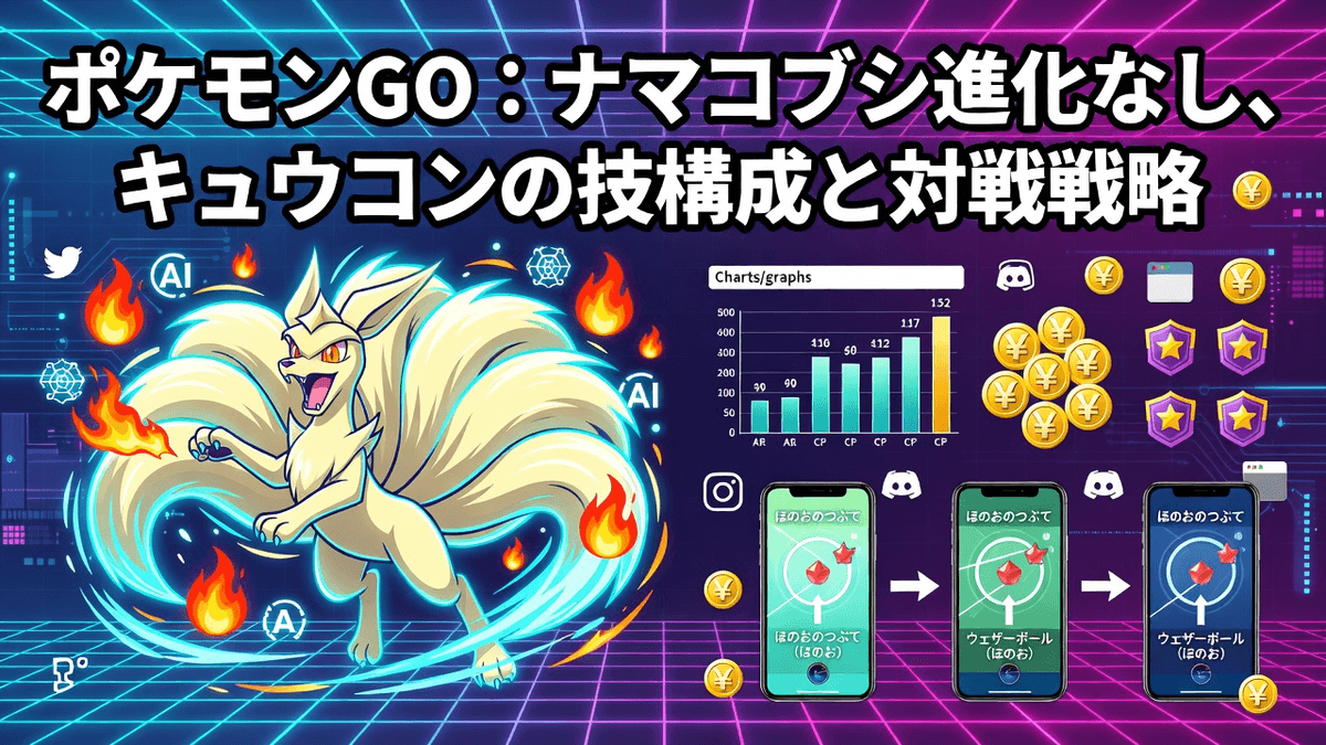 ポケモンGO：ナマコブシ進化なし、キュウコンの技構成と対戦戦略