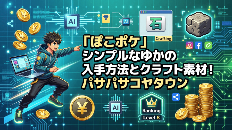 【ぽこポケ】シンプルなゆかの入手方法とクラフト素材｜パサパサコヤタウン