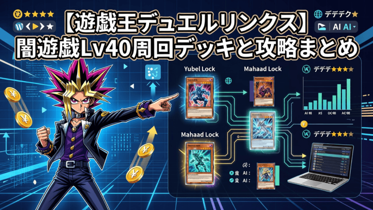 【遊戯王デュエルリンクス】闇遊戯Lv40周回デッキと攻略まとめ