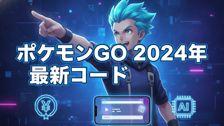 青い髪の男性が指をさし、手前にはスマートフォンと円記号とAIアイコンが配置されている。