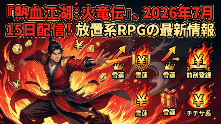 『熱血江湖：火竜伝』、2026年7月15日配信！放置系RPGの最新情報