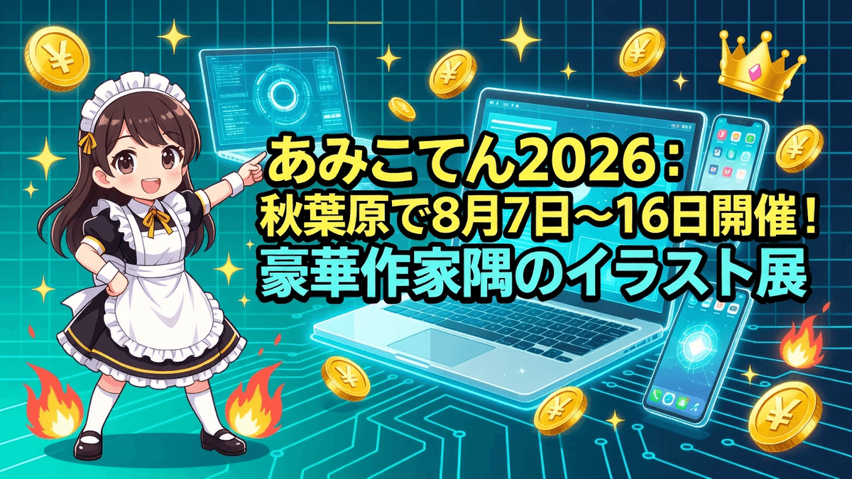 あみこてん2026：秋葉原で8月7日～16日開催！豪華作家陣のイラスト展