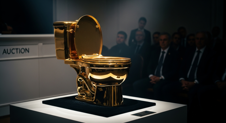 Golden Toilet Sculpture to Be Auctioned for $10 Million