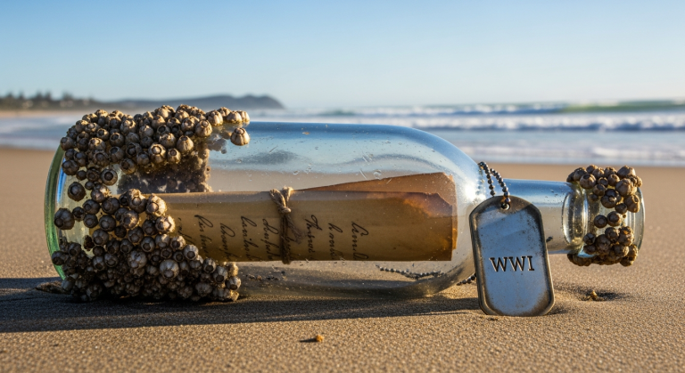 A Century-Old Message in a Bottle: WWI Soldiers' Story Surfaces in Australia
