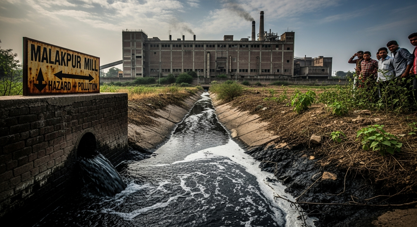 Malakpur Mill's Unpaid Dues & Toxic Drain Threaten Baghpat