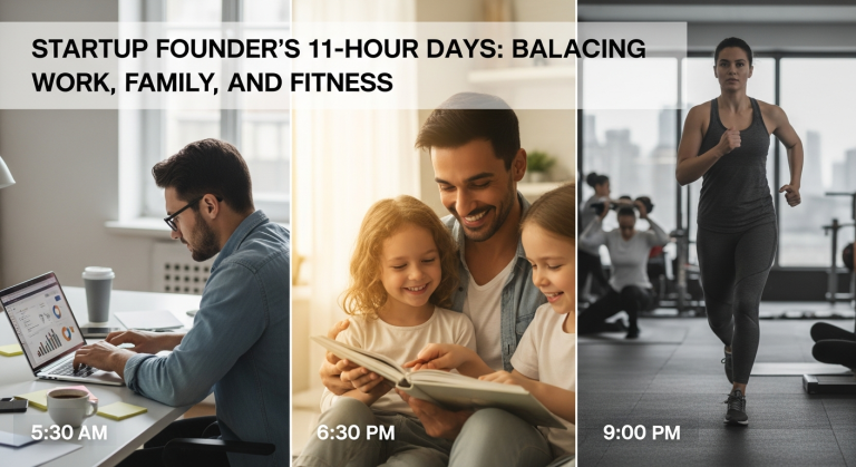 Startup Founder's 11-Hour Days: Balancing Work, Family, and Fitness