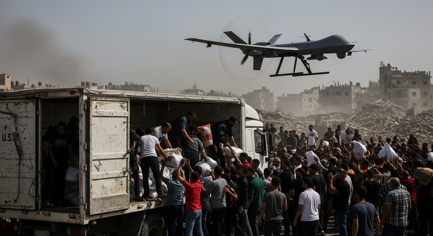 U.S. Military Monitors Hamas Looting of Aid Truck in Gaza