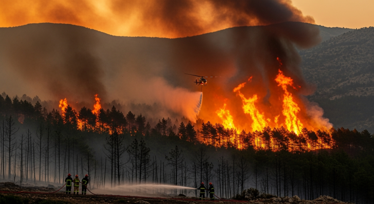 Massive Fire Erupts in Lebanon's Akkar Forests, Efforts Underway