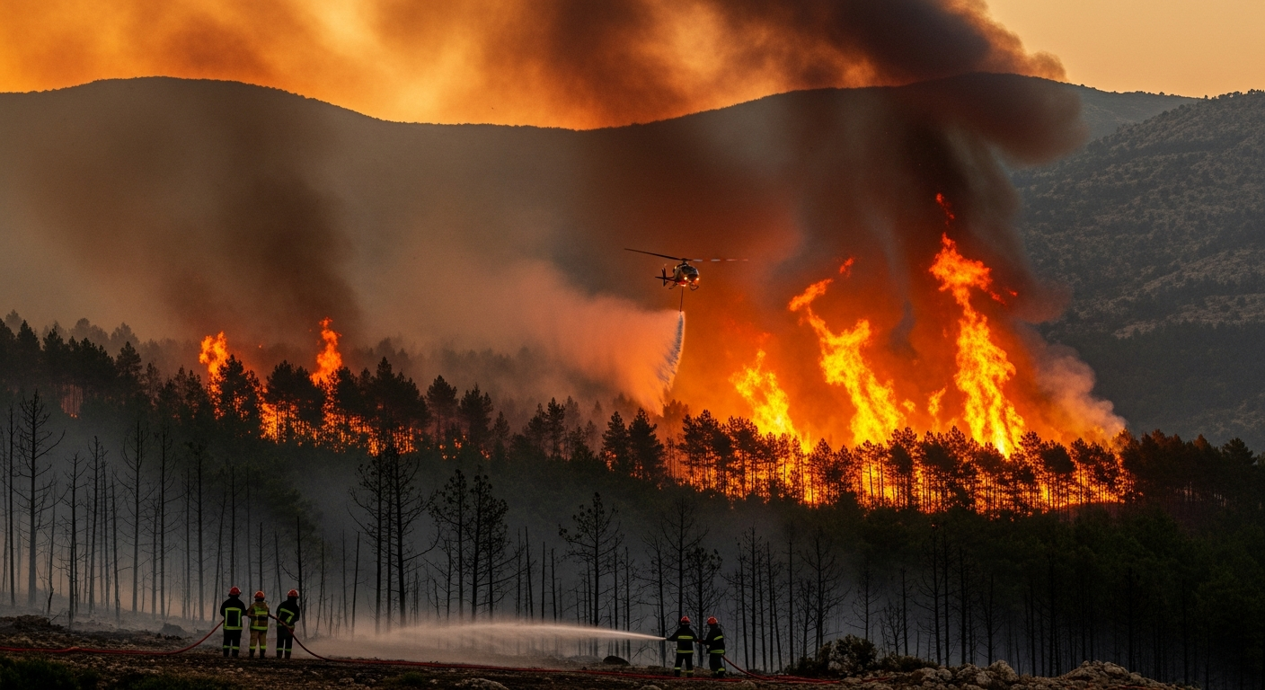 Massive Fire Erupts in Lebanon's Akkar Forests, Efforts Underway