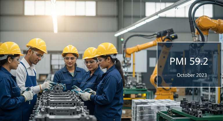 India's Manufacturing Sector Surges in October: PMI Reaches 59.2