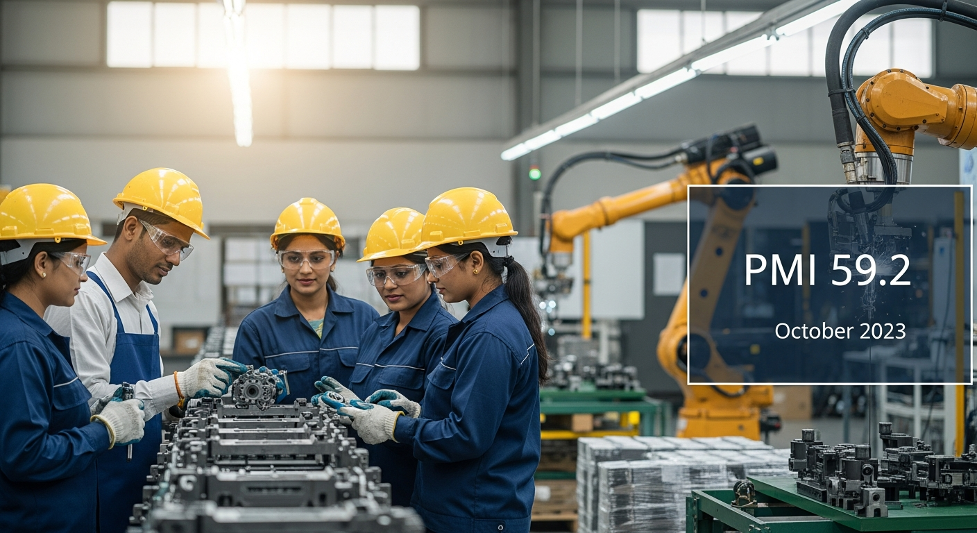 India's Manufacturing Sector Surges in October: PMI Reaches 59.2