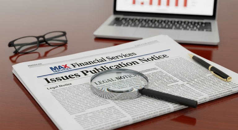 Max Financial Services Issues Newspaper Publication Notice