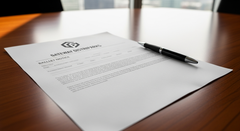 Gateway Distriparks Issues Notice of Postal Ballot