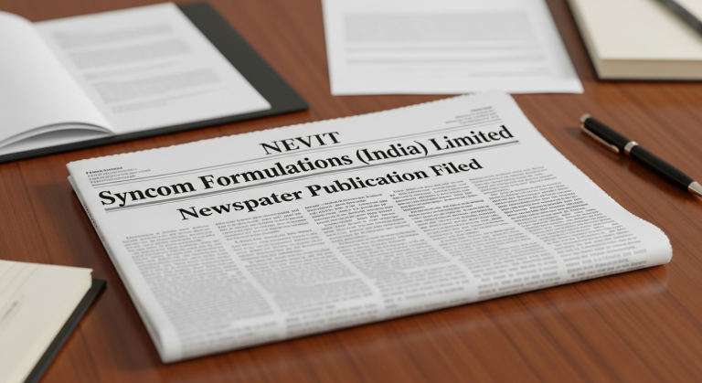 Syncom Formulations (India) Limited: Newspaper Publication Filed