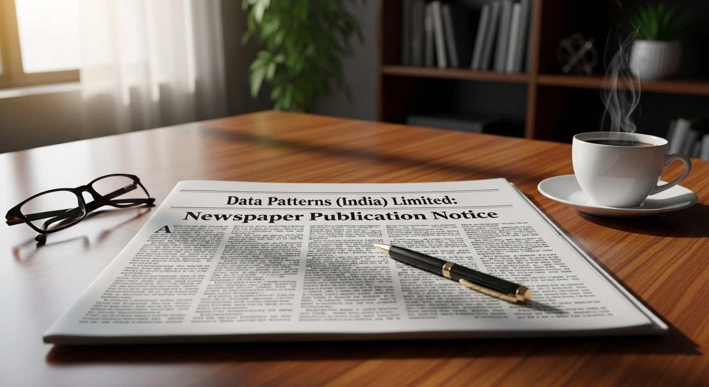 Data Patterns (India) Limited: Newspaper Publication Notice
