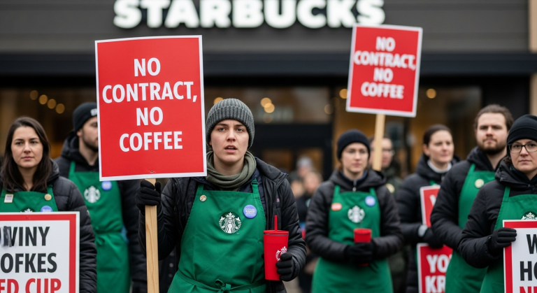 Starbucks Baristas Strike on Red Cup Day Amid Contract Stalls
