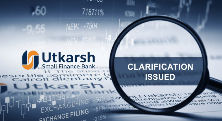 Utkarsh Small Finance Bank Issues Clarification on Exchange Filing
