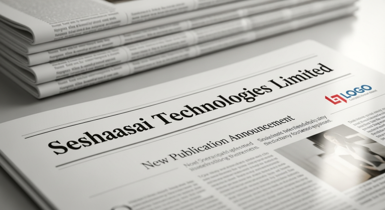 Seshaasai Technologies Limited: A Newspaper Publication Announcement