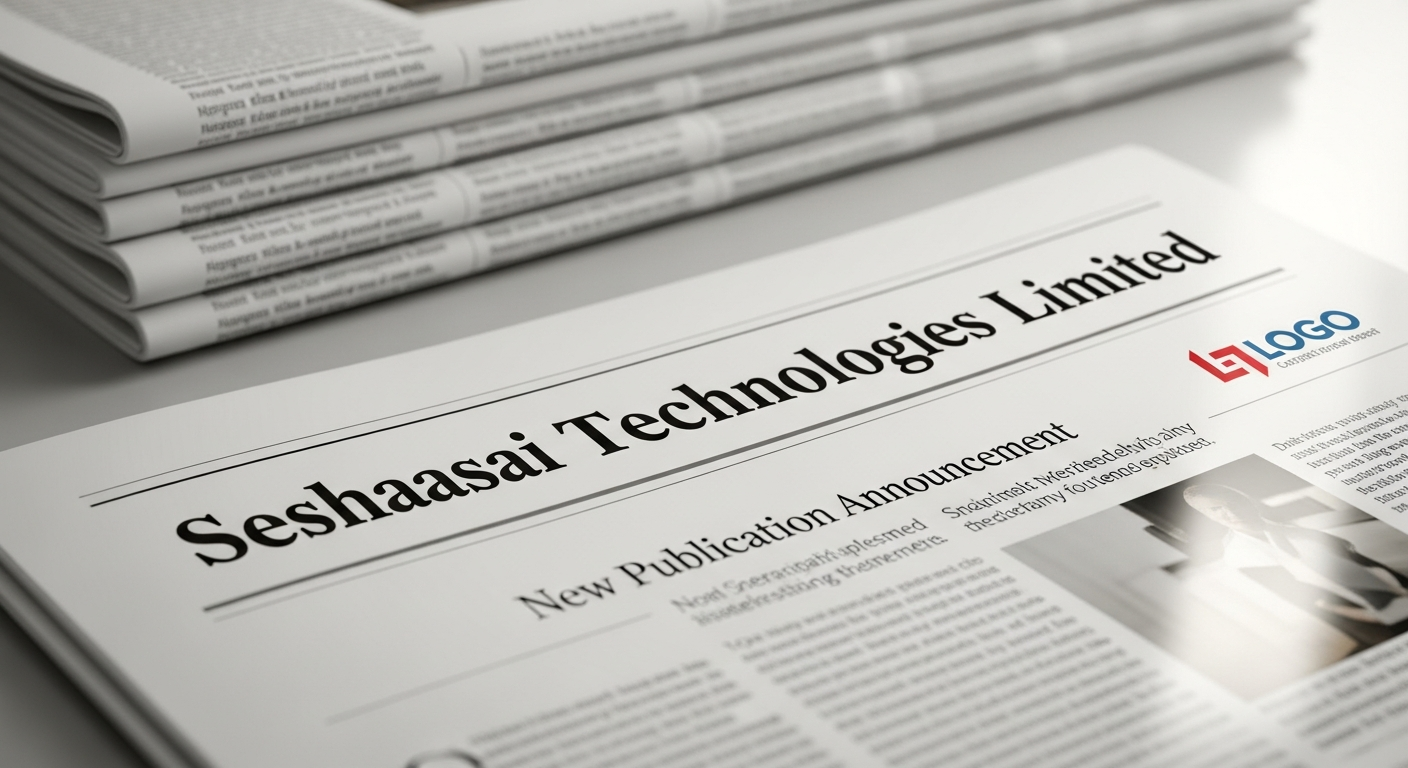 Seshaasai Technologies Limited: A Newspaper Publication Announcement