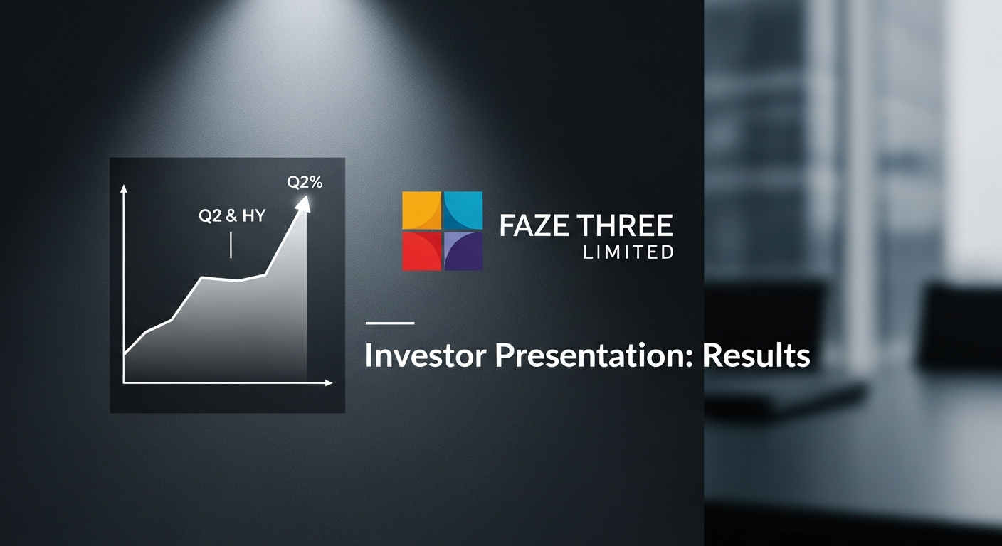 Faze Three Limited Submits Investor Presentation: Q2 and Half-Year Results