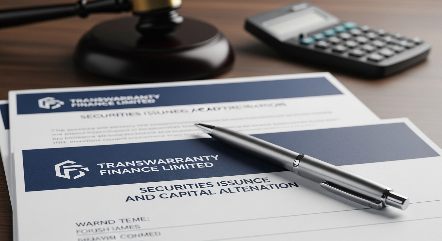 Transwarranty Finance Limited: Securities Issuance and Capital Alteration