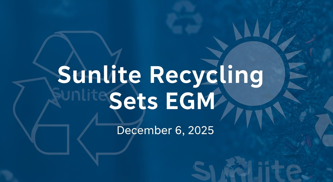 Sunlite Recycling Sets EGM for December 6, 2025