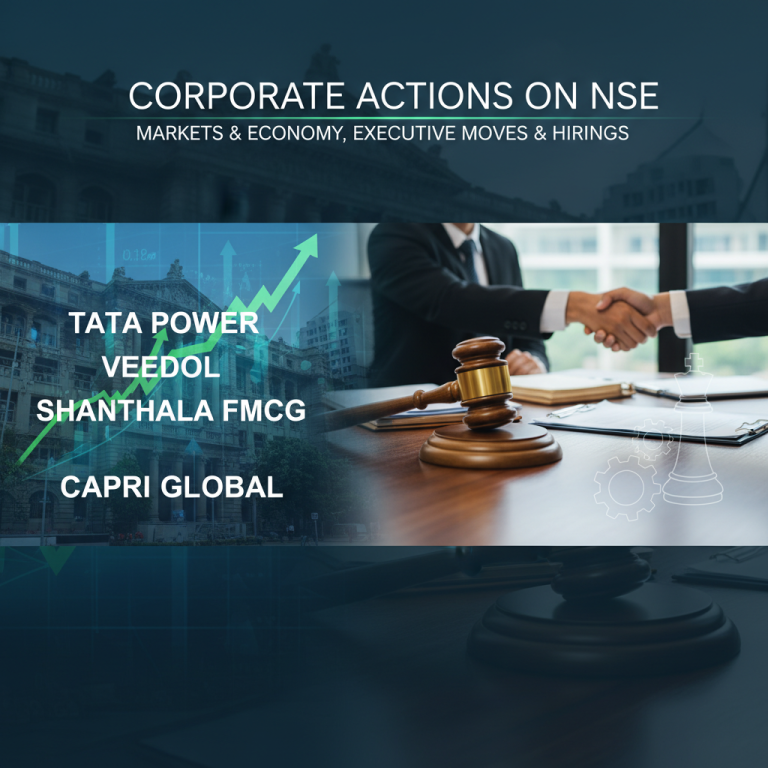 A professional image representing corporate actions, markets, and executive moves.