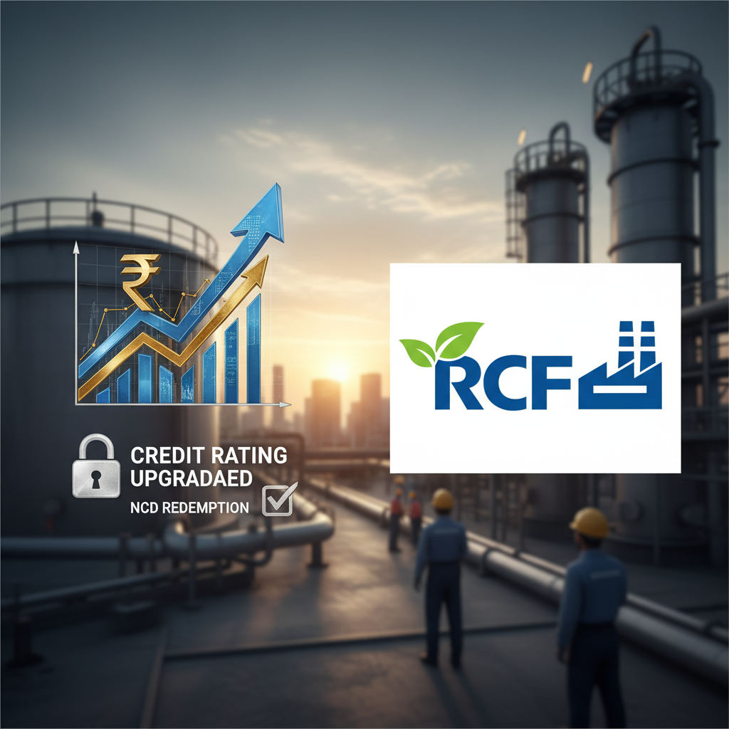 A professional graphic for Rashtriya Chemicals and Fertilizers (RCF) article.