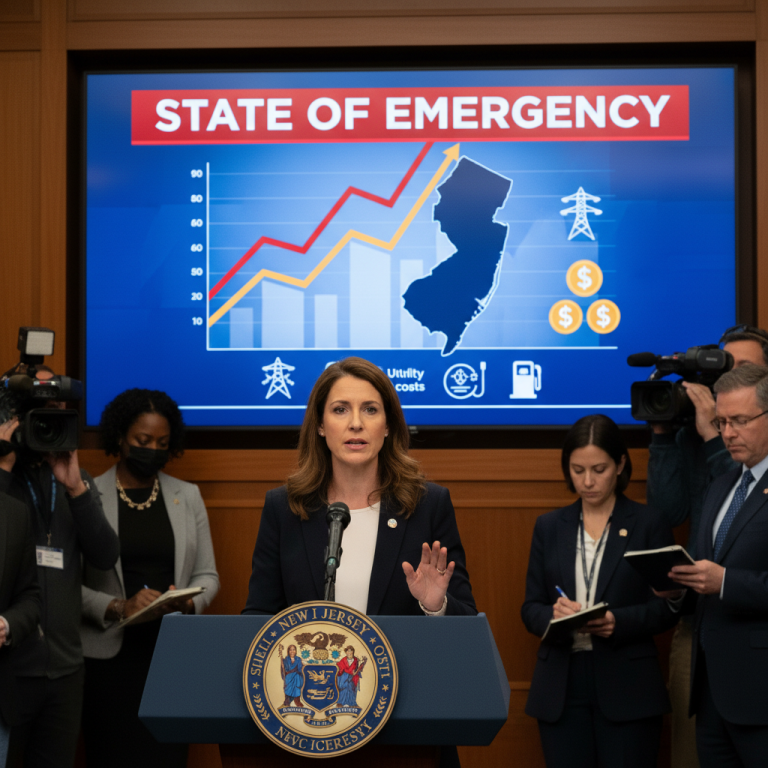 Congresswoman Mikie Sherrill declares a state of emergency over rising utility costs in New Jersey.